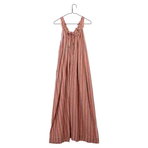 Striped Drawstring Dress Terracotta Rose