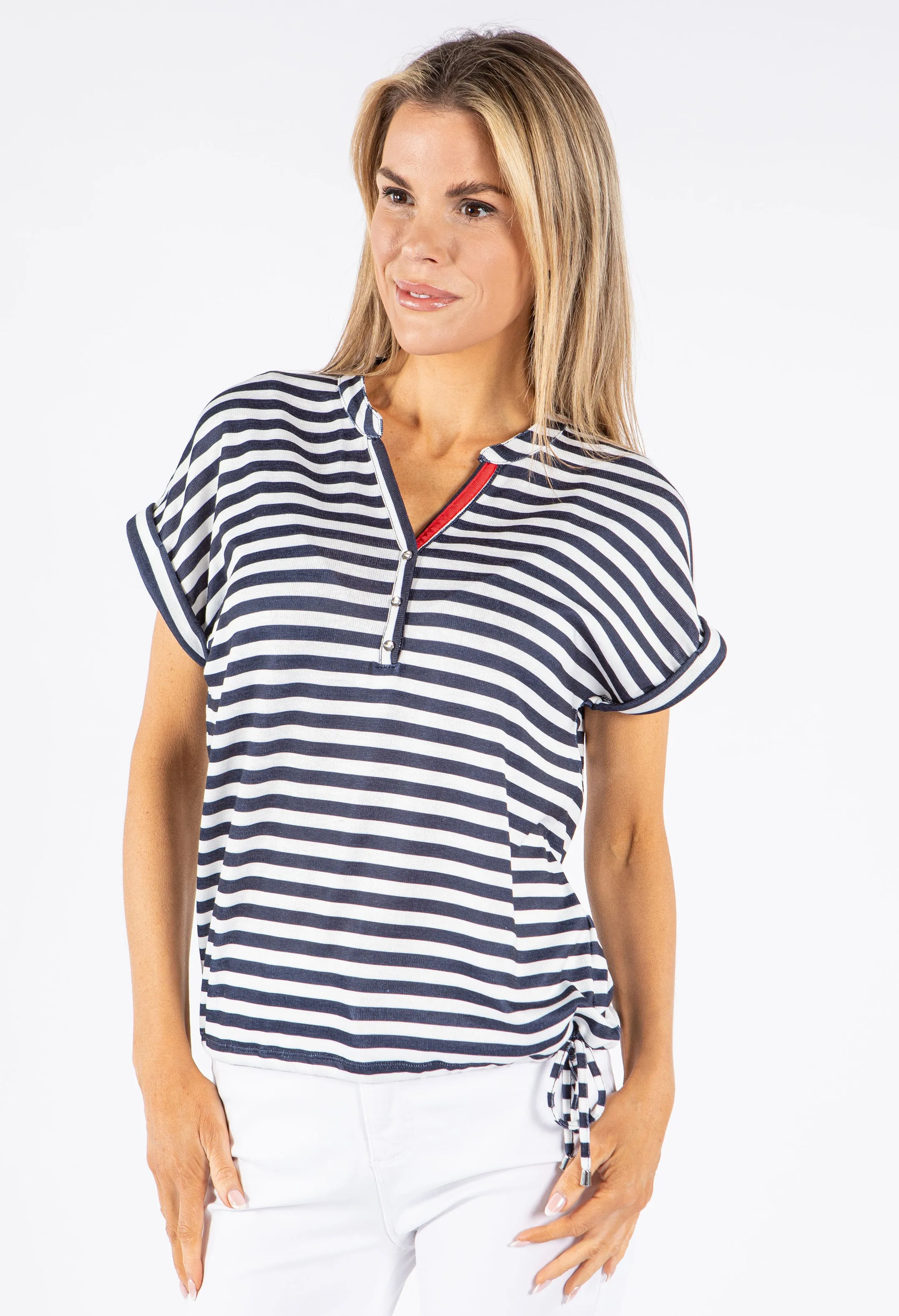 Stripped V-Neck Top