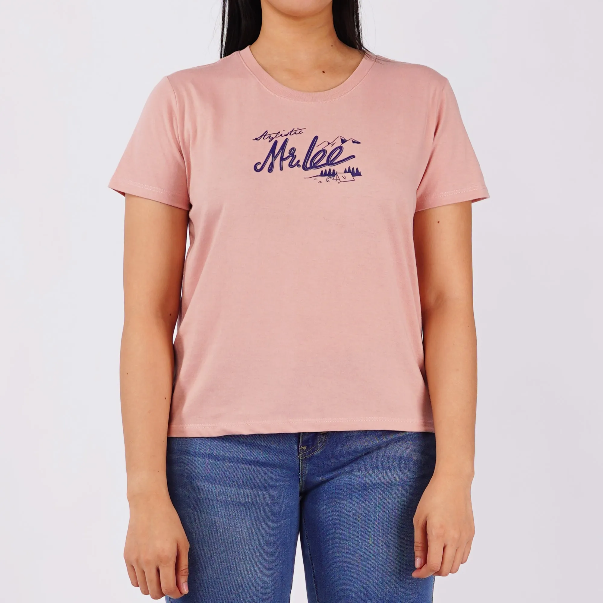 Stylistic Mr. Lee Ladies Basic Tees Trendy Fashion High Quality Apparel Comfortable Casual Tops for Women Boxy Fit 152422-U (Pink)