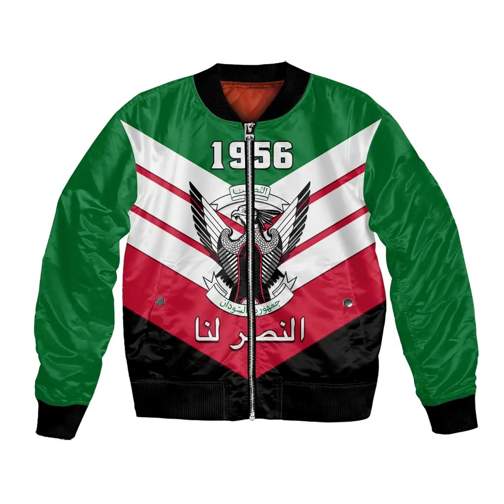 Sudan Independence Day Bomber Jacket with Sudanese Secretary Bird LT01