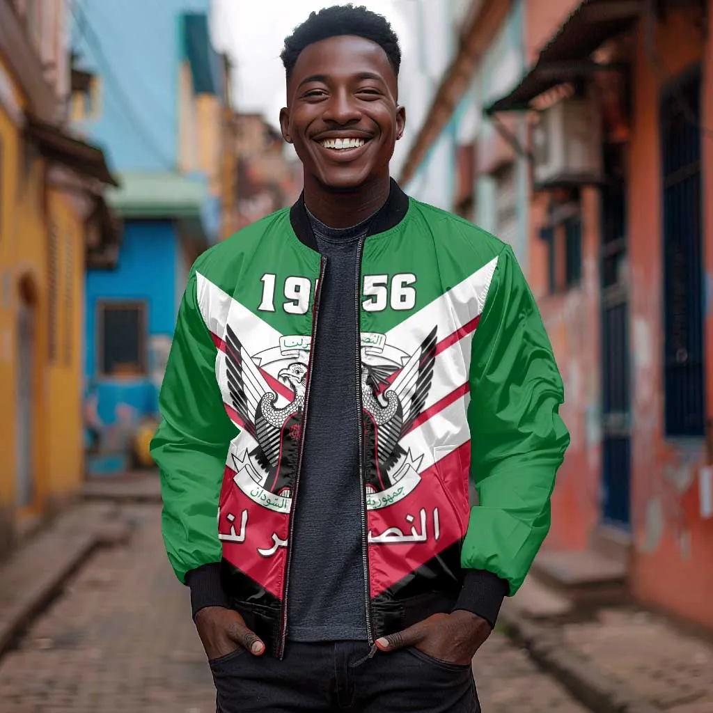 Sudan Independence Day Bomber Jacket with Sudanese Secretary Bird LT01