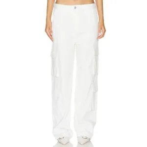 Superdown Cargo Pant White MEDIUM Baggy Slouchy Low Streetwear Revolve $88 NEW