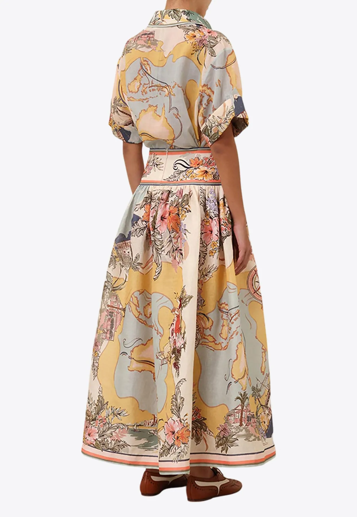 Tallow Floral Midi A-line Skirt