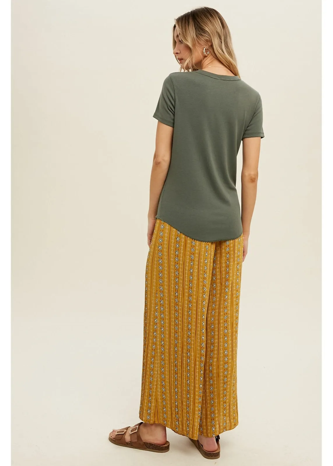 Teal Green Ribbed Tee