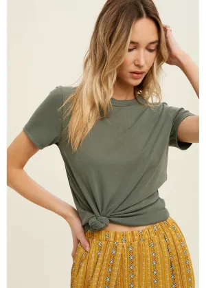 Teal Green Ribbed Tee