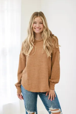 The Future of Fall Ribbed Top in Tan