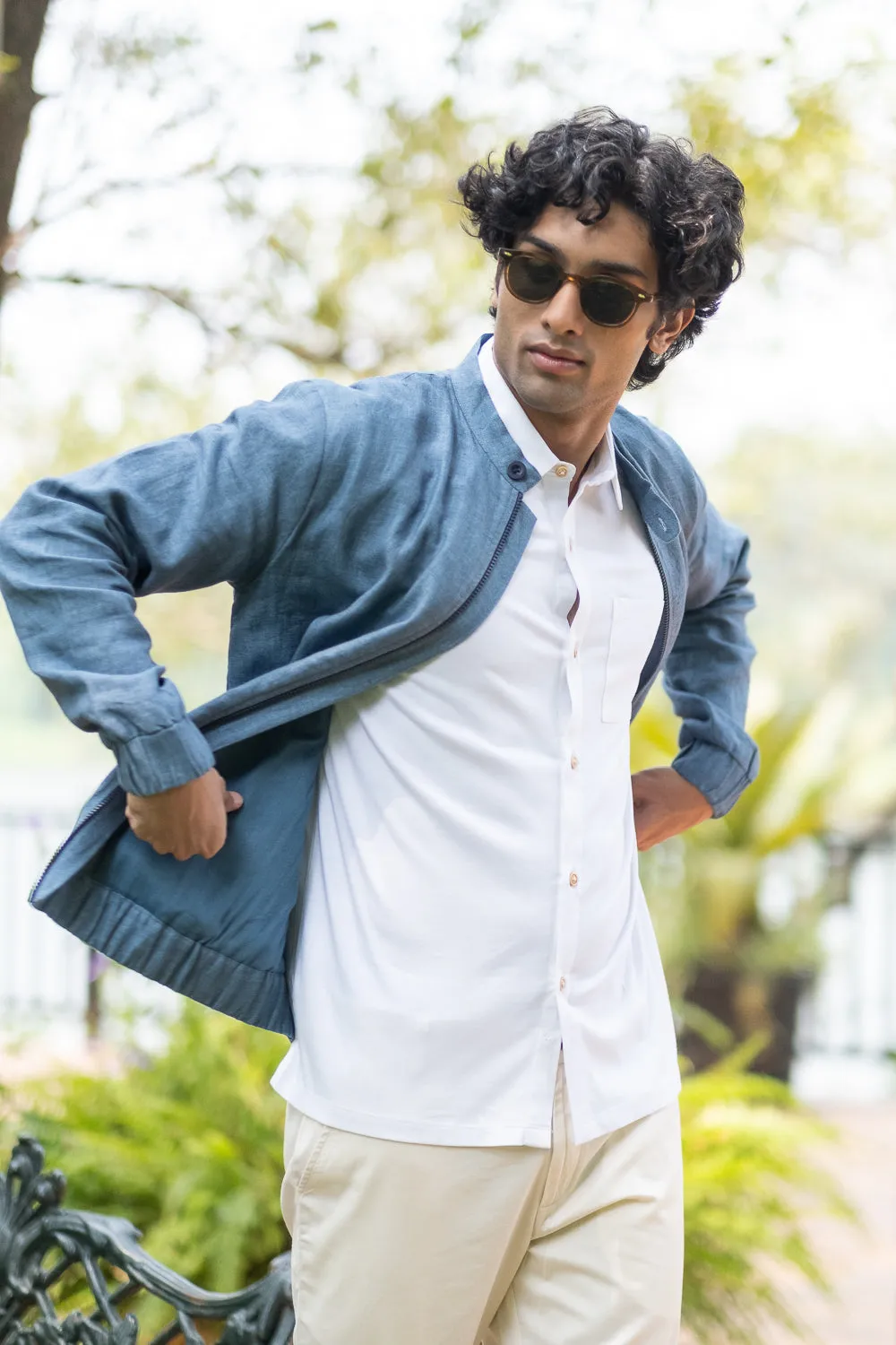 The Linen Bomber Jacket