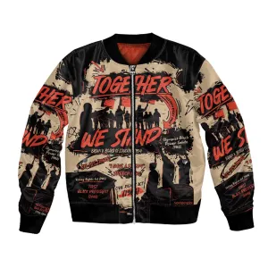Together We Stand African American Bomber Jacket Important Milestones History Vintage DT03