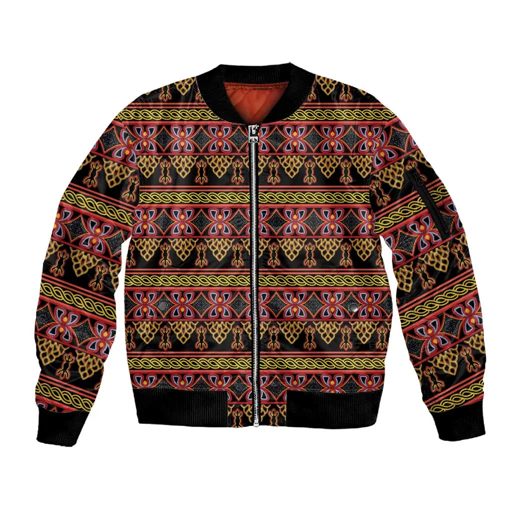 Toghu Cameroon Sleeve Zip Bomber Jacket Traditional Pattern LT15