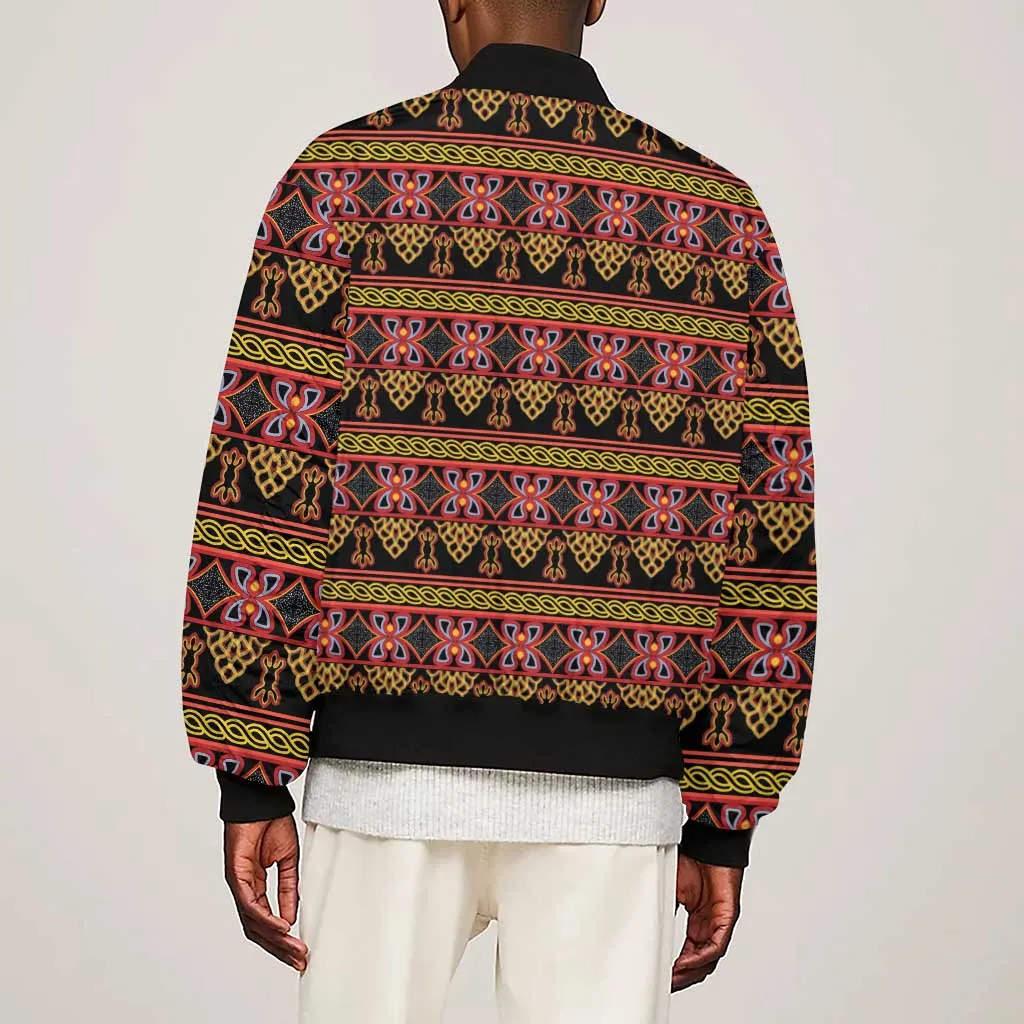 Toghu Cameroon Sleeve Zip Bomber Jacket Traditional Pattern LT15