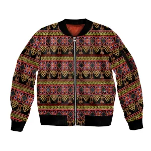 Toghu Cameroon Sleeve Zip Bomber Jacket Traditional Pattern LT15