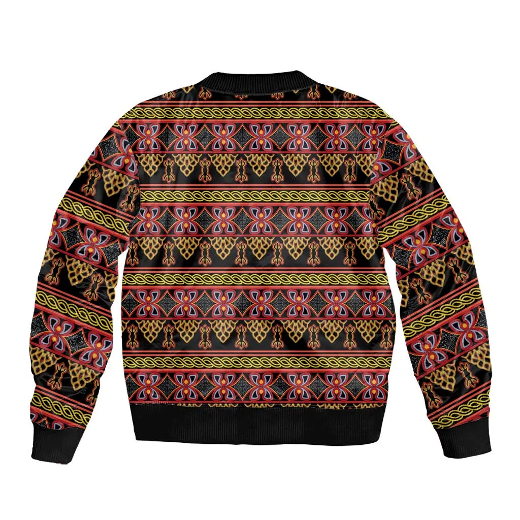 Toghu Cameroon Sleeve Zip Bomber Jacket Traditional Pattern LT15