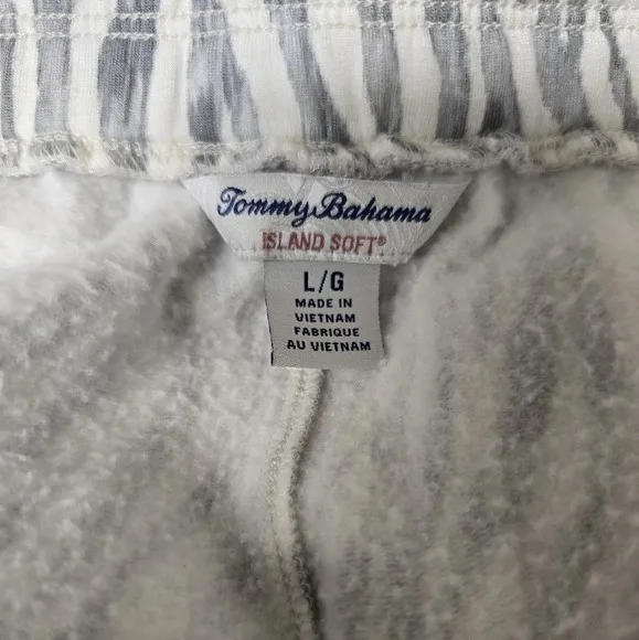 Tommy Bahama Sea Mist Zesty Zebra Jogger Pant Island Soft 2 Pockets Sz Lg