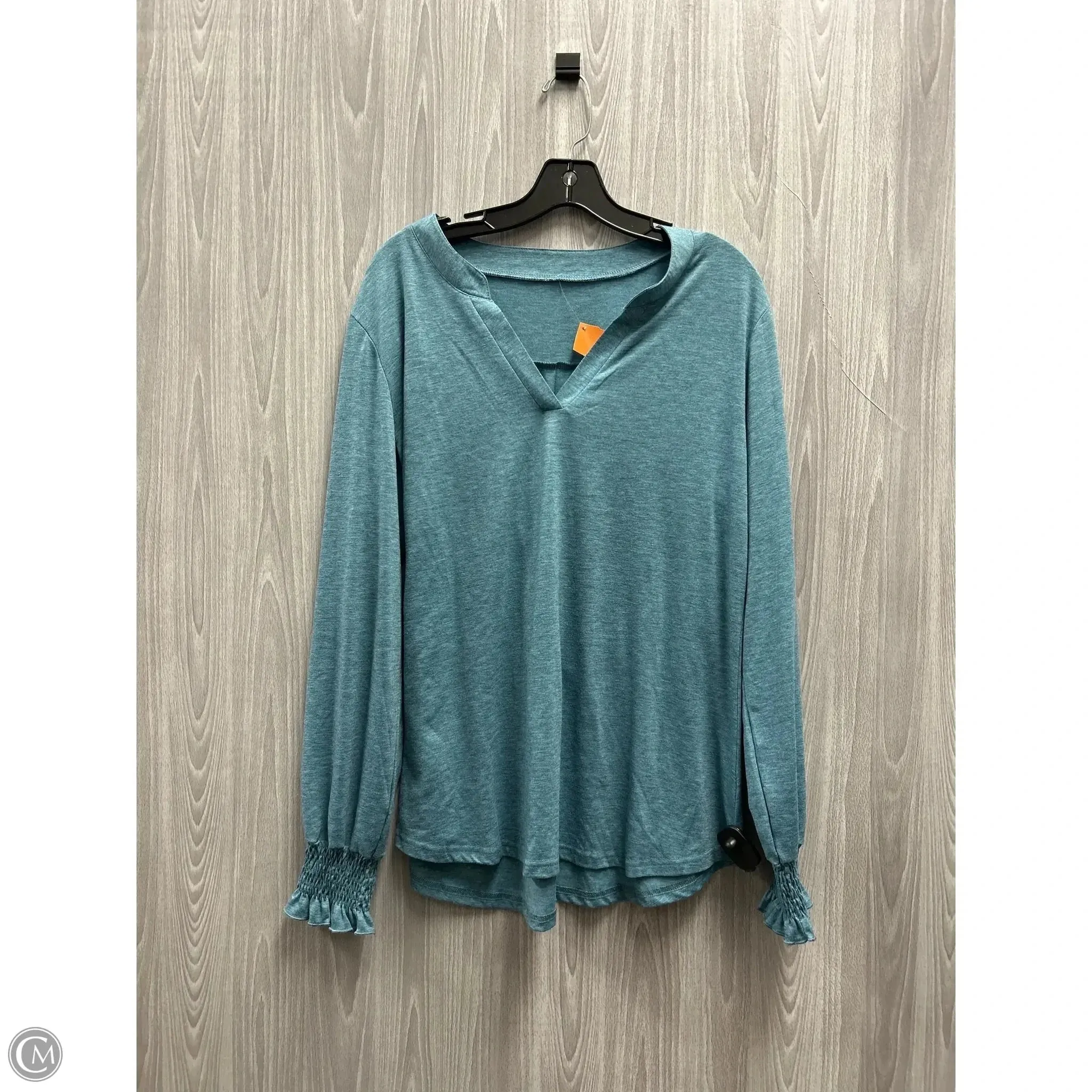 Top Long Sleeve Basic By Cmf In Blue, Size: Xl