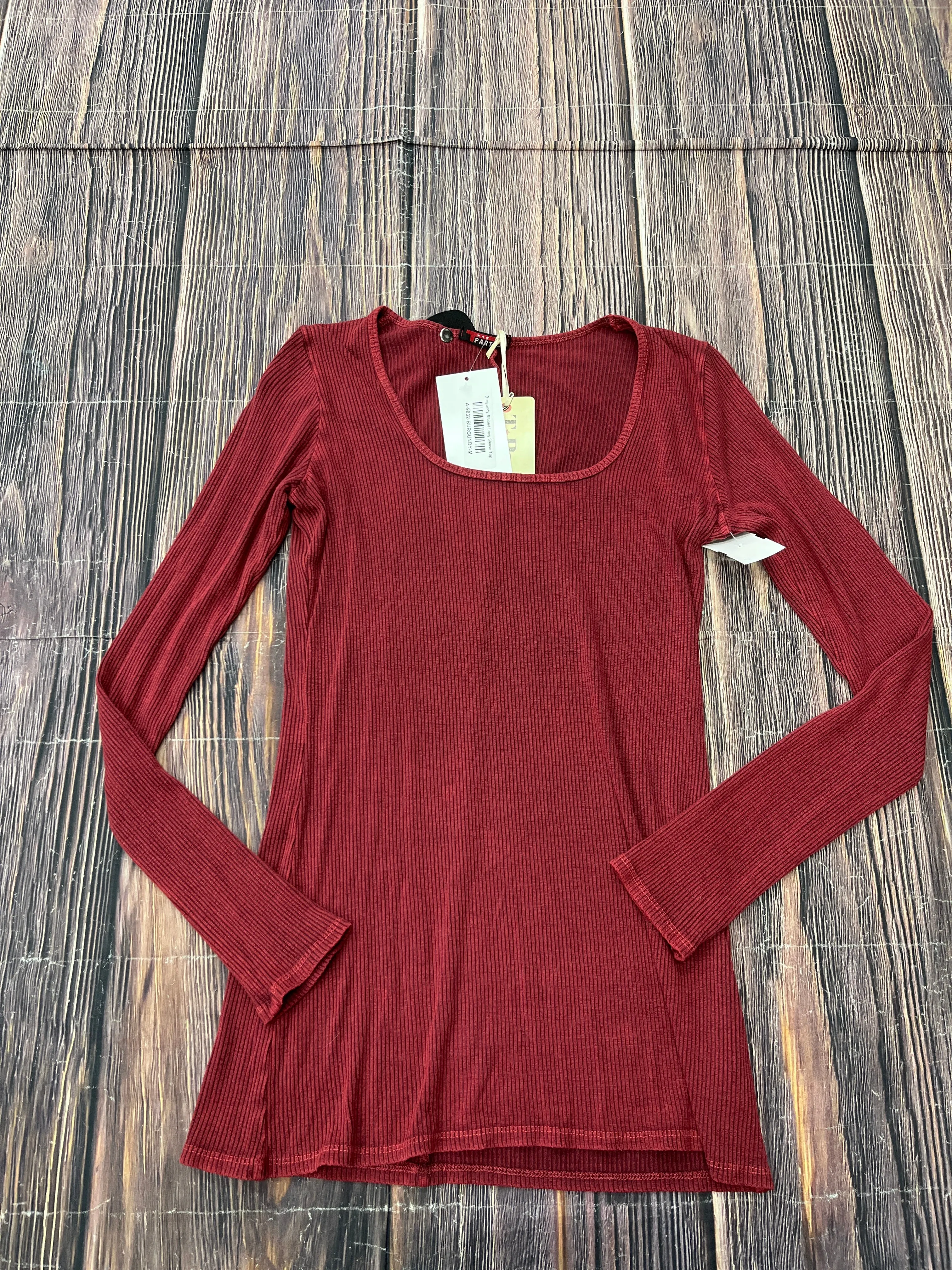 Top Long Sleeve Basic By T Party In Red, Size: M