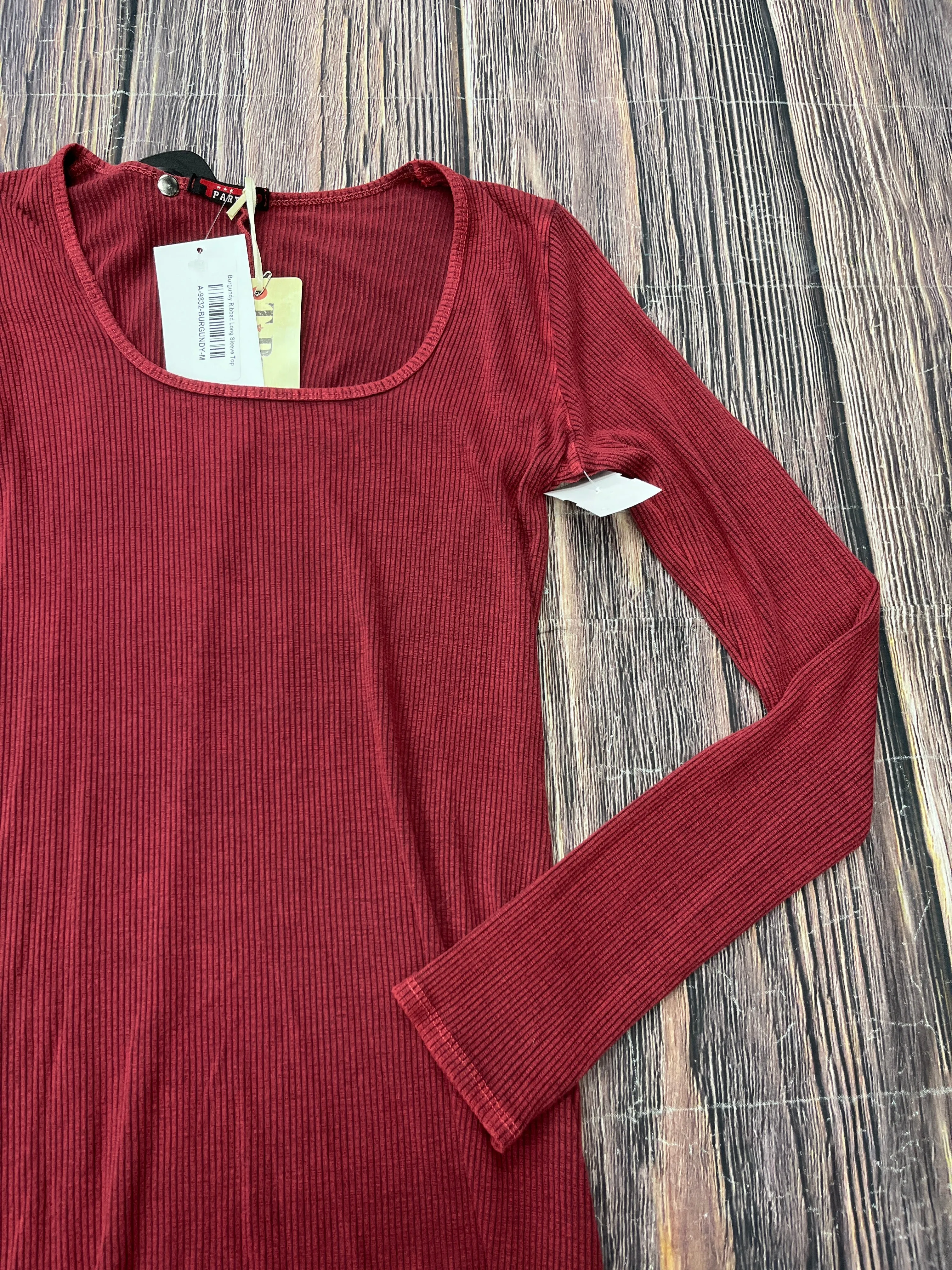 Top Long Sleeve Basic By T Party In Red, Size: M