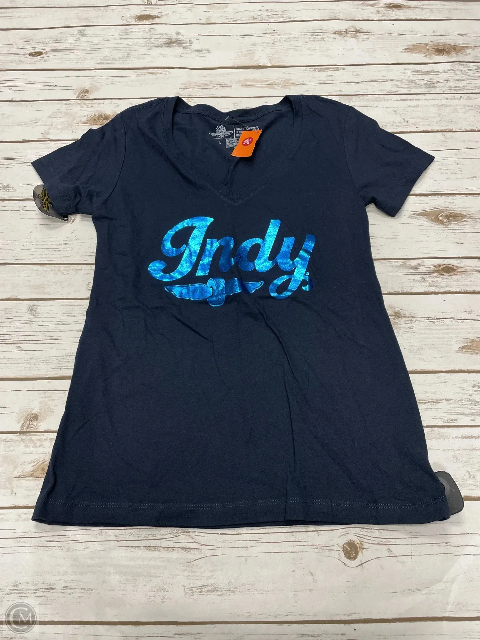 Top Short Sleeve Basic By Cme In Blue, Size: L