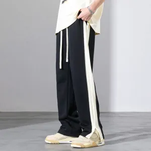 Trendy High-Street Patchwork Men's Sweatpants for Modern Style
