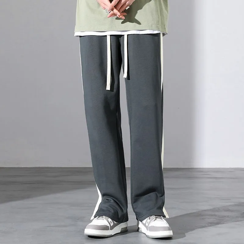 Trendy High-Street Patchwork Men's Sweatpants for Modern Style
