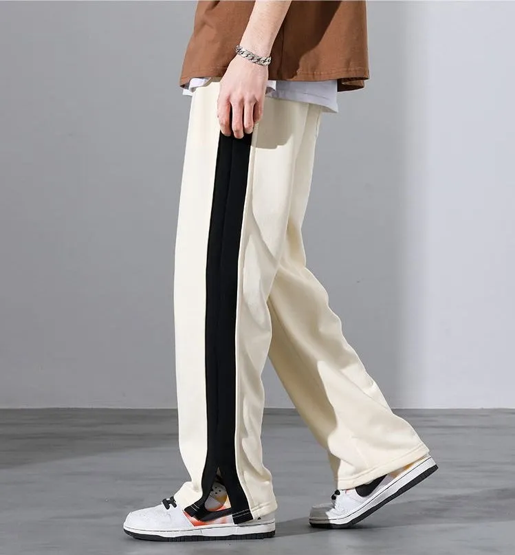 Trendy High-Street Patchwork Men's Sweatpants for Modern Style