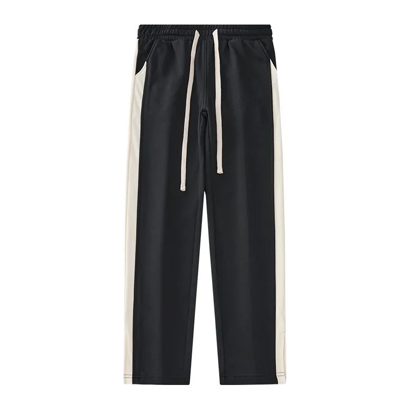 Trendy High-Street Patchwork Men's Sweatpants for Modern Style