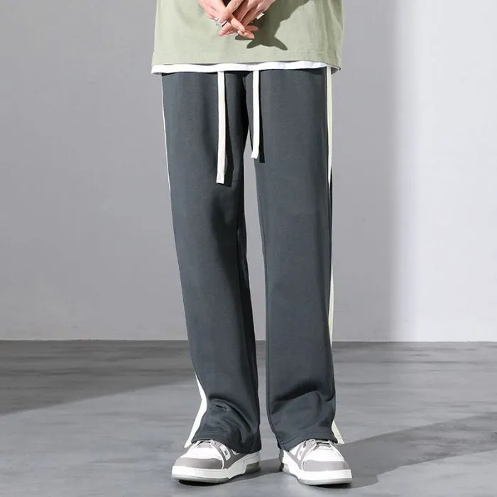 Trendy High-Street Patchwork Men's Sweatpants for Modern Style