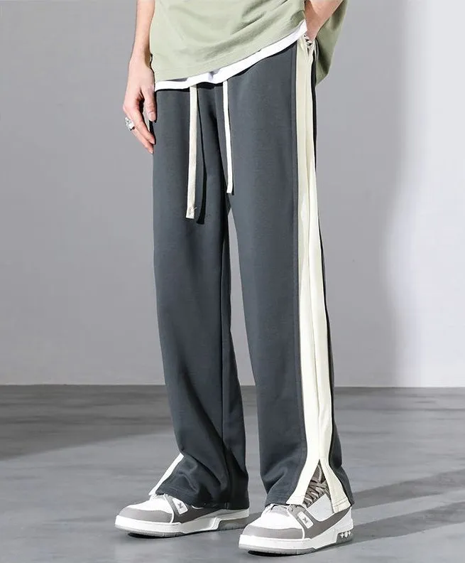 Trendy High-Street Patchwork Men's Sweatpants for Modern Style