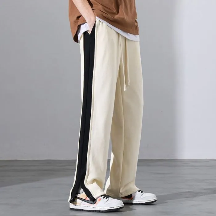 Trendy High-Street Patchwork Men's Sweatpants for Modern Style
