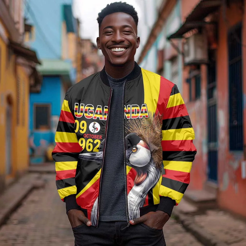 Uganda Independence Day with Crowned Cranes Bomber Jacket LT03