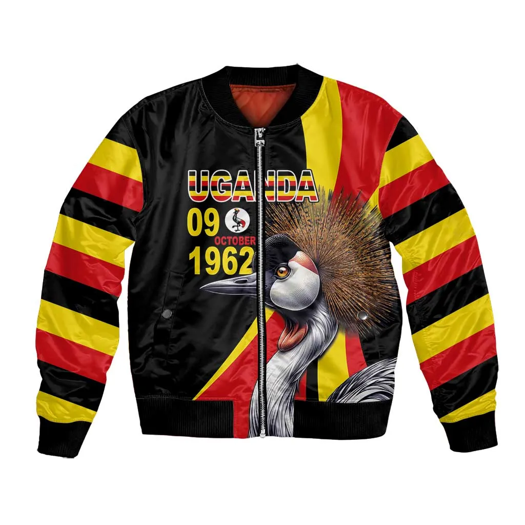 Uganda Independence Day with Crowned Cranes Bomber Jacket LT03