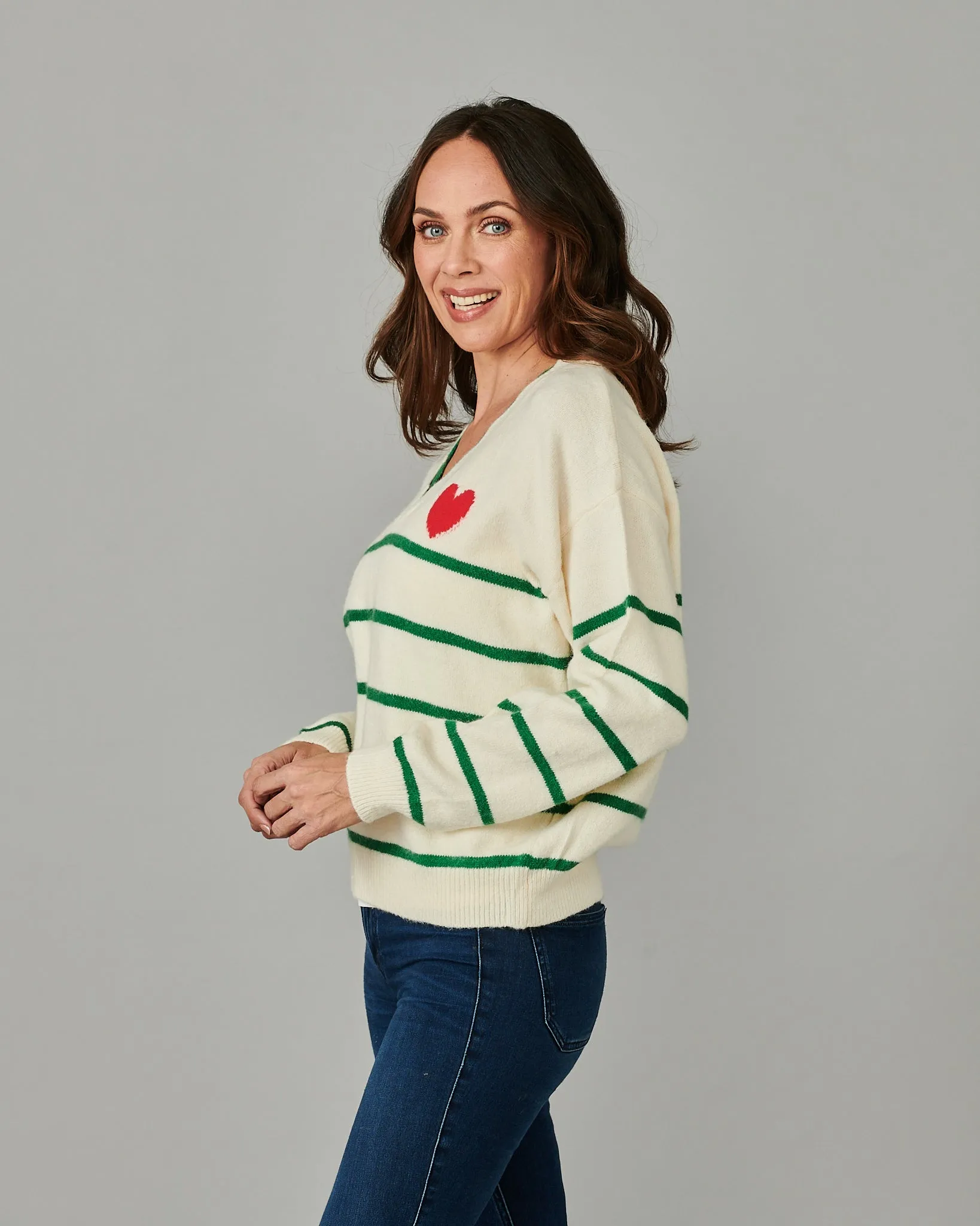 V-Neck Heart Jumper