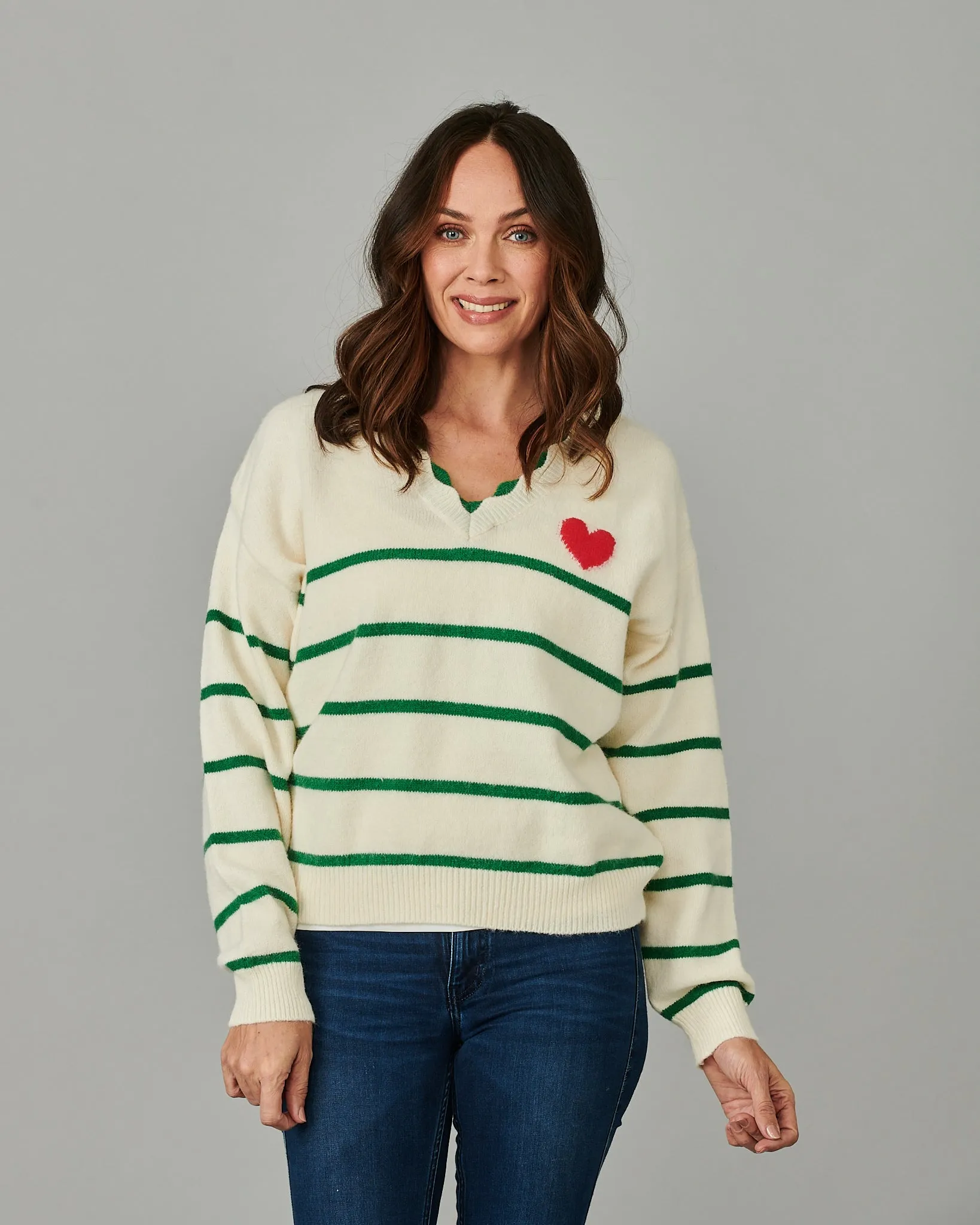 V-Neck Heart Jumper