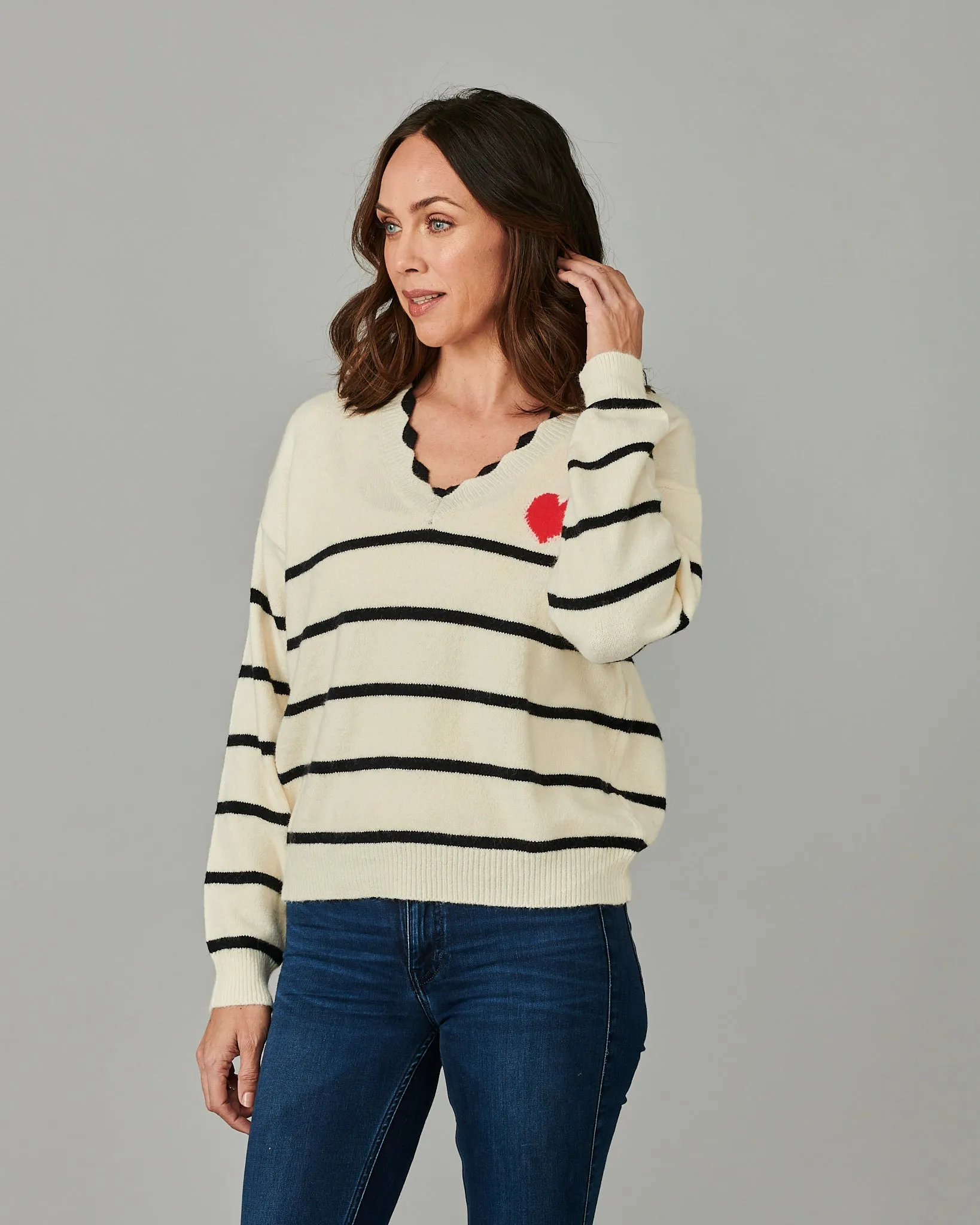 V-Neck Heart Jumper