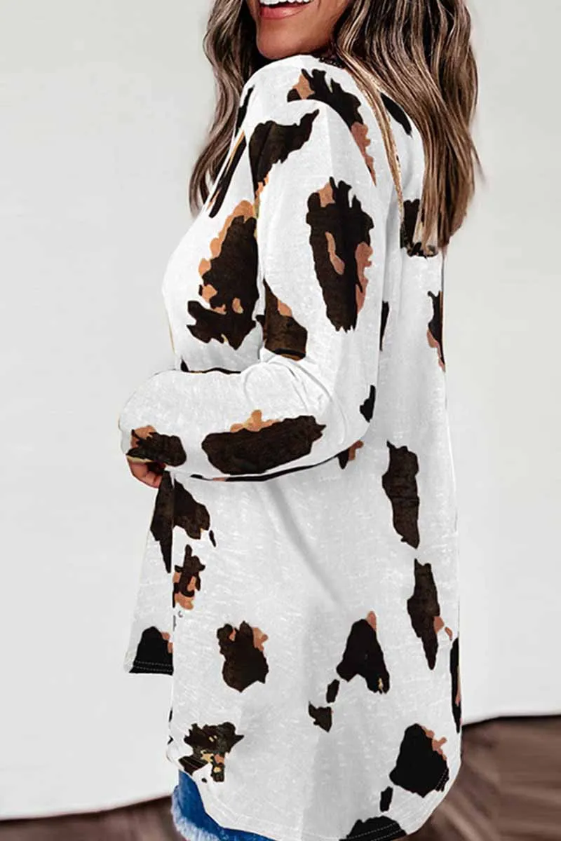V-neck Leopard Print Loose Top