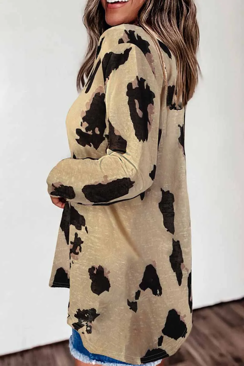 V-neck Leopard Print Loose Top