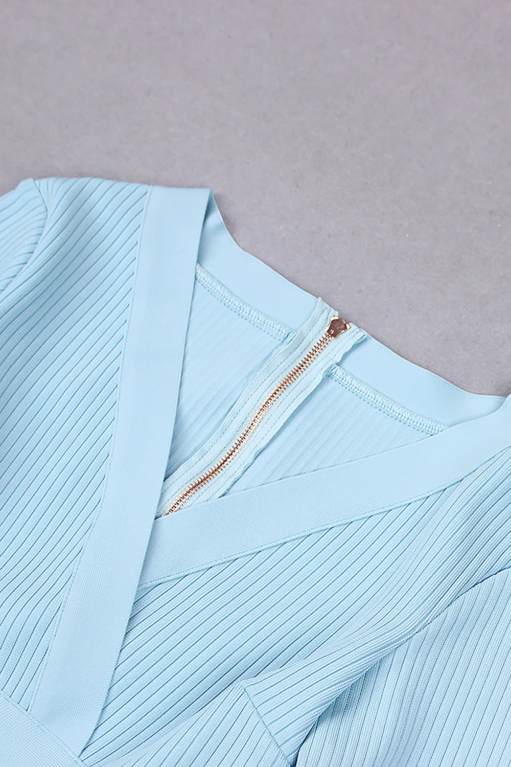 V-Neck Long Sleeve Top & Pencil Midi Skirt Bandage Two-Piece Set