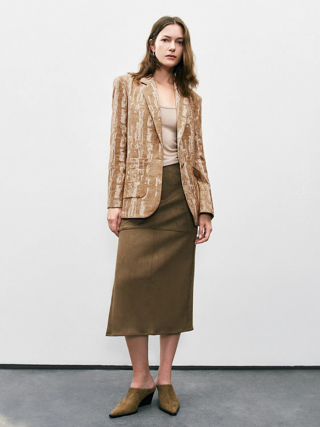 V-Neck Straight Blazers