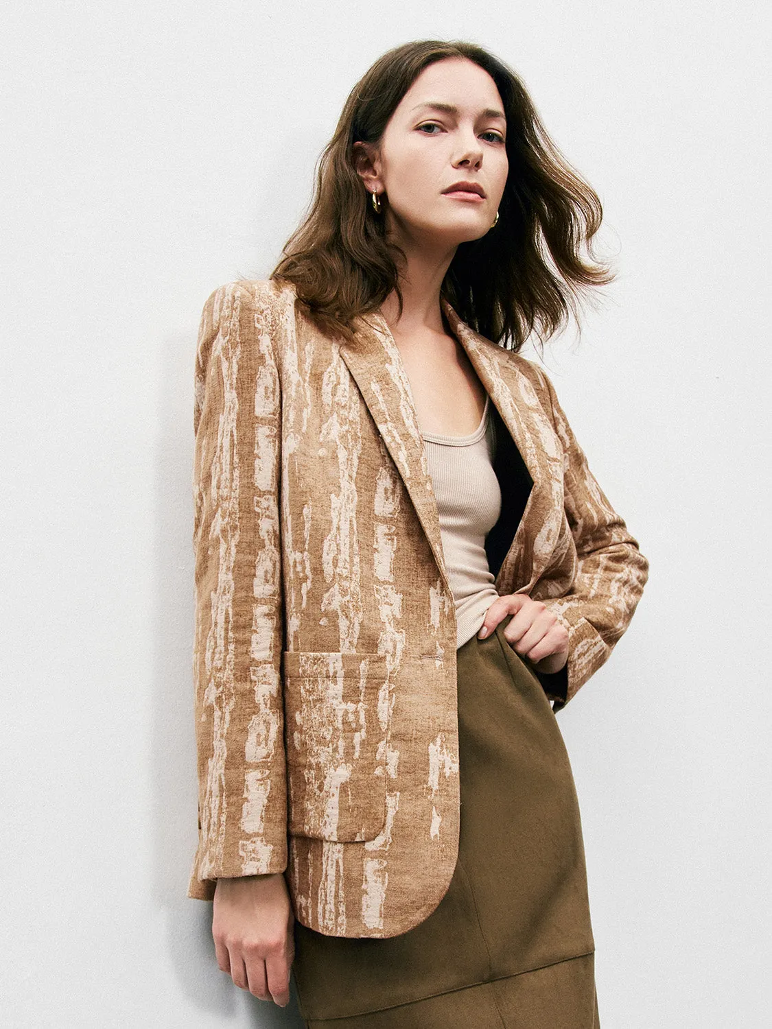 V-Neck Straight Blazers