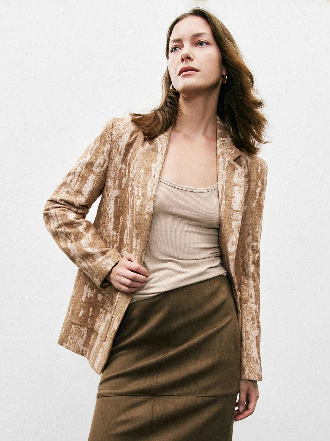 V-Neck Straight Blazers
