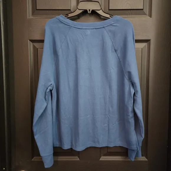 Victoria's Secret Glow Waffle Henley Jogger Set in Blue