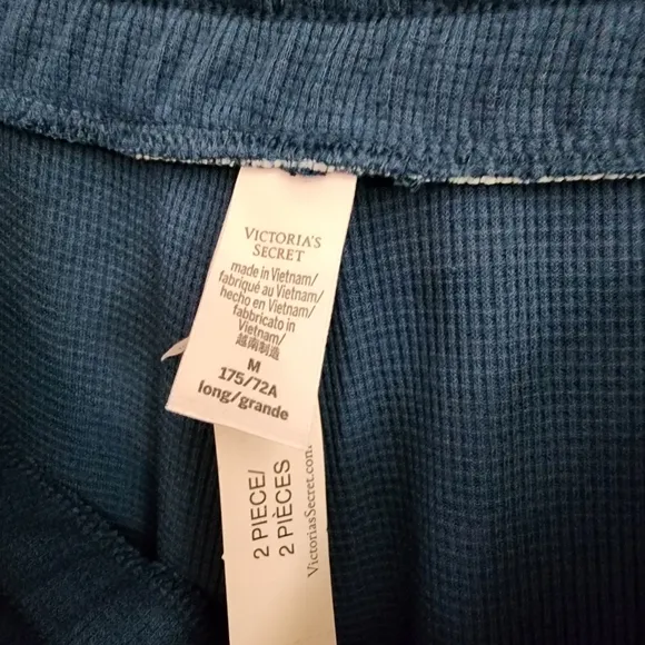 Victoria's Secret Glow Waffle Henley Jogger Set in Blue