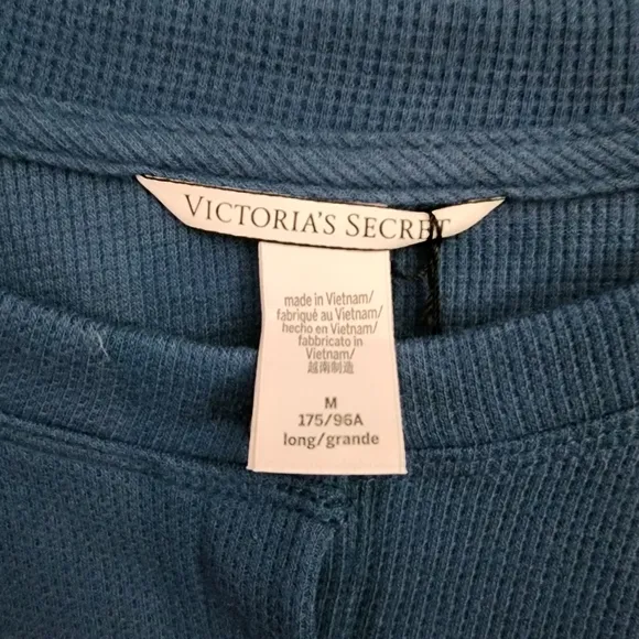 Victoria's Secret Glow Waffle Henley Jogger Set in Blue