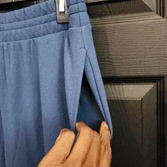 Victoria's Secret Glow Waffle Henley Jogger Set in Blue