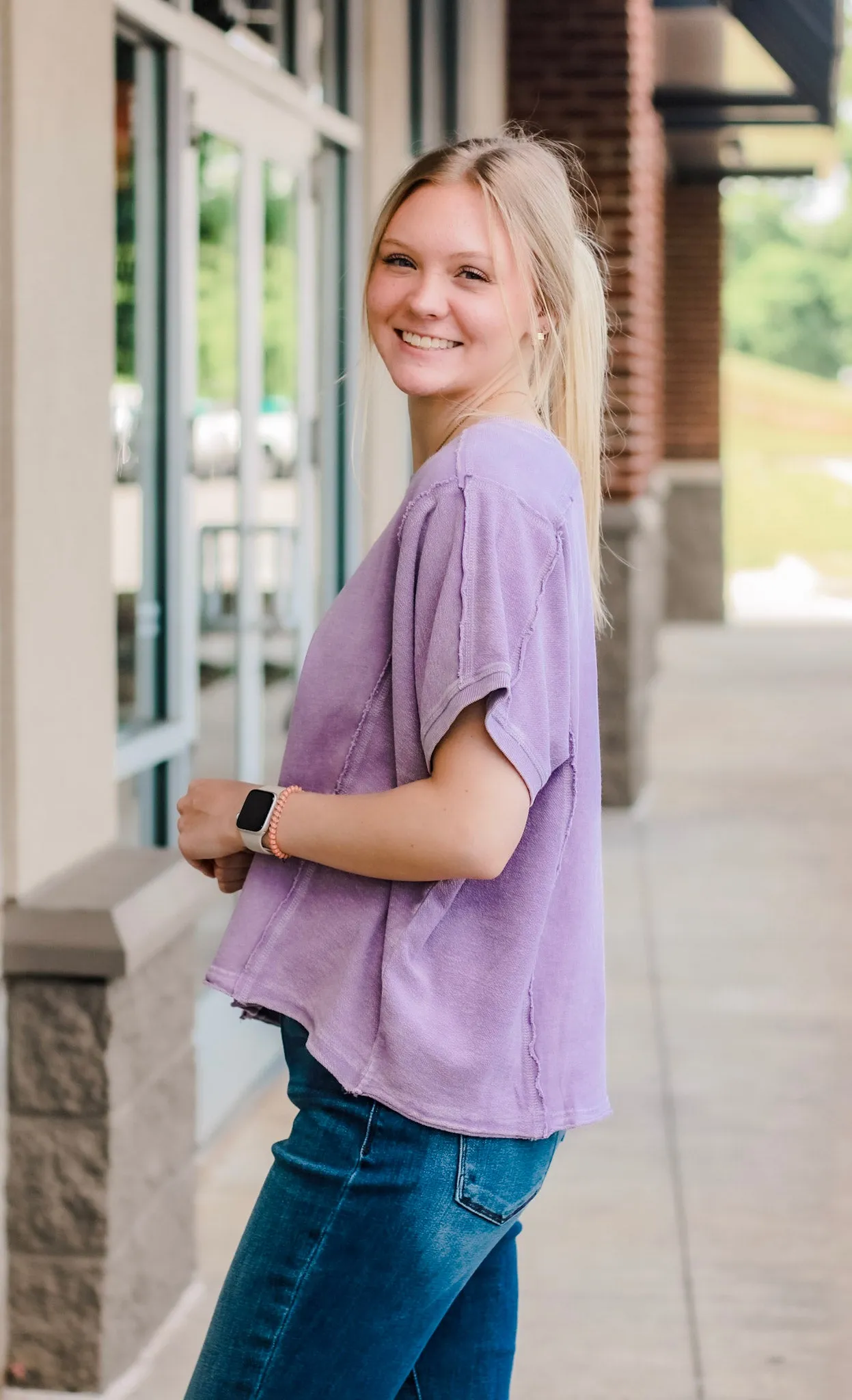 Violet Edge Mineral Wash Top