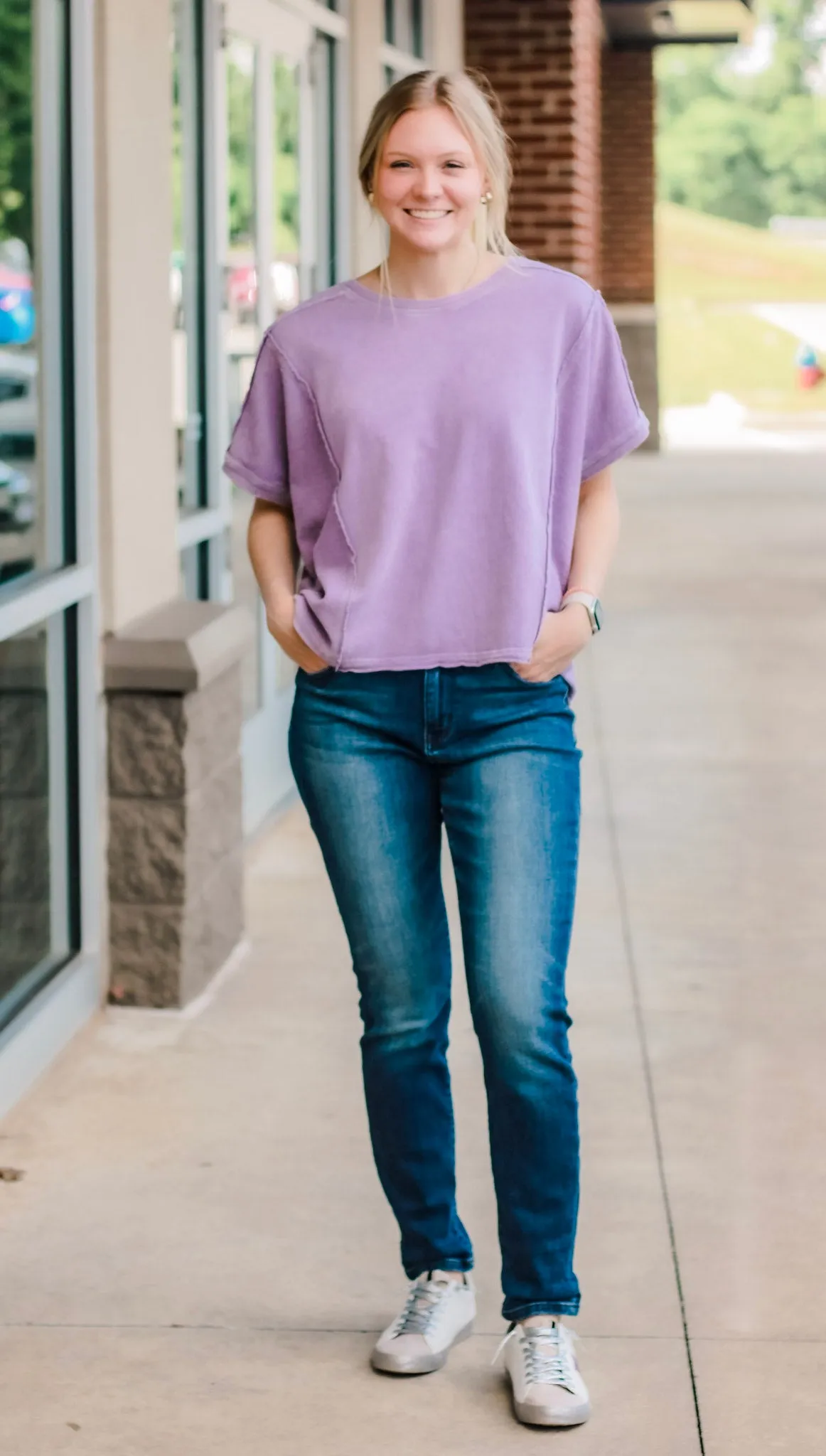 Violet Edge Mineral Wash Top