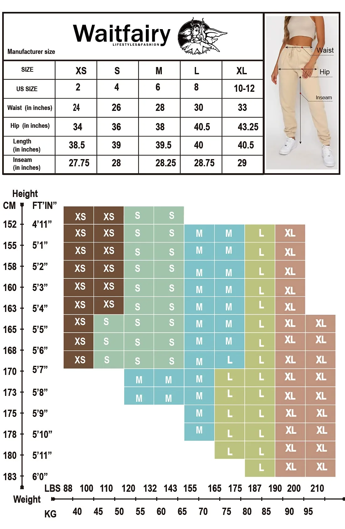 Waitfairy Womens Sweatpants High Waisted Drawstring Sweat Pants with Pocket Design