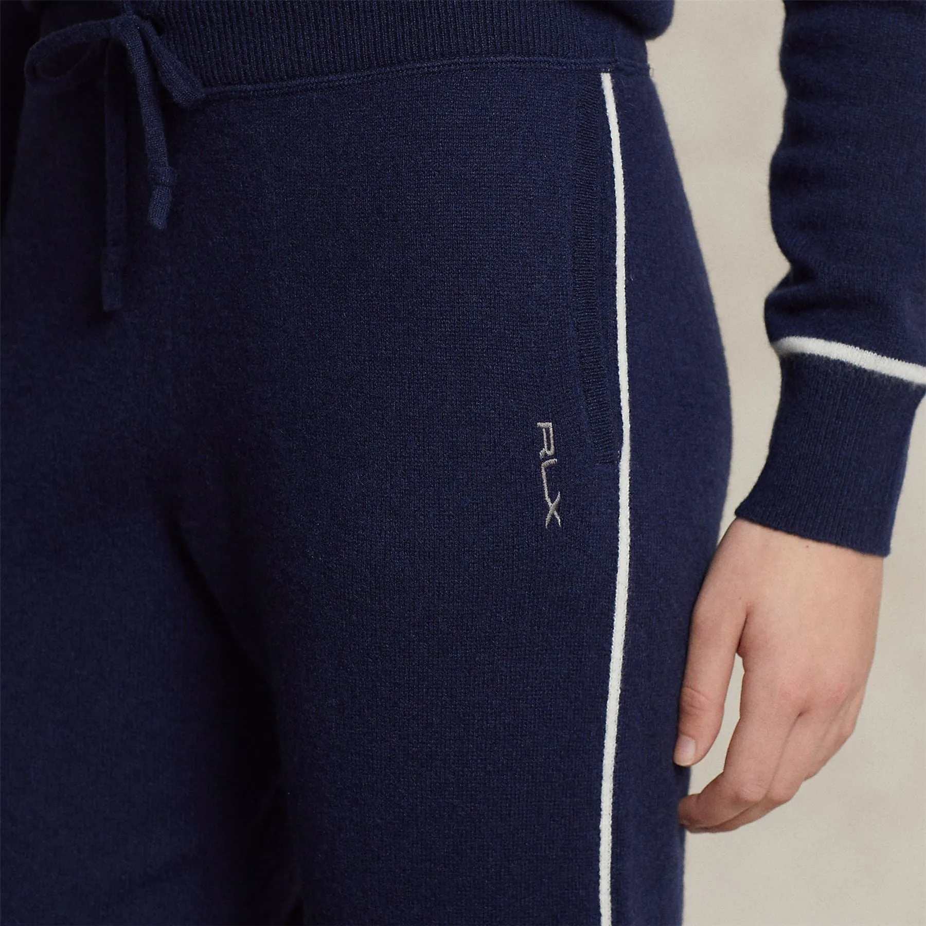 Washable Cashmere Joggers Pants Refined Navy