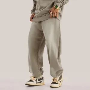 Washed Beige Sweatpants x Oversized Baggy Pants