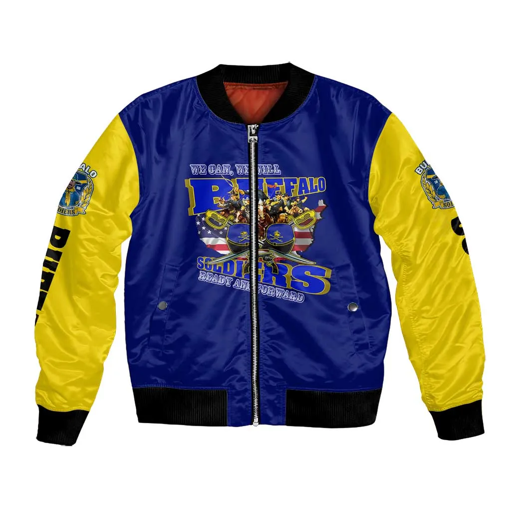 We Can We Will Buffalo Soldiers Bomber Jacket Us Army Ready and Forward DT02
