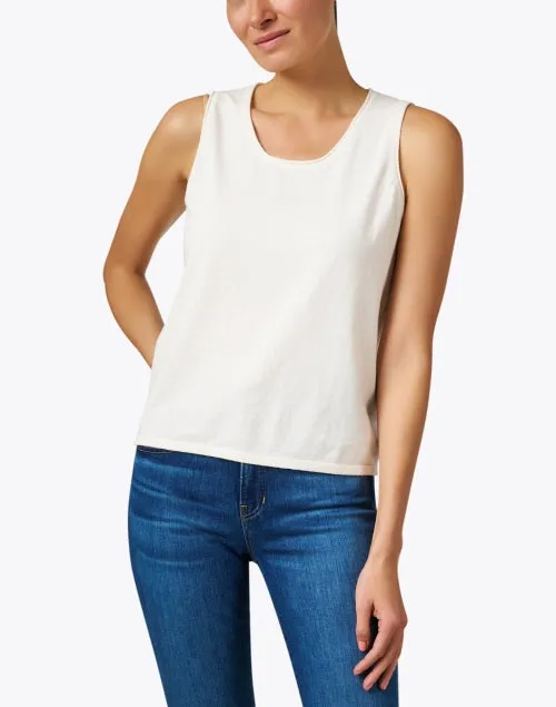 White Cotton Cashmere Tank